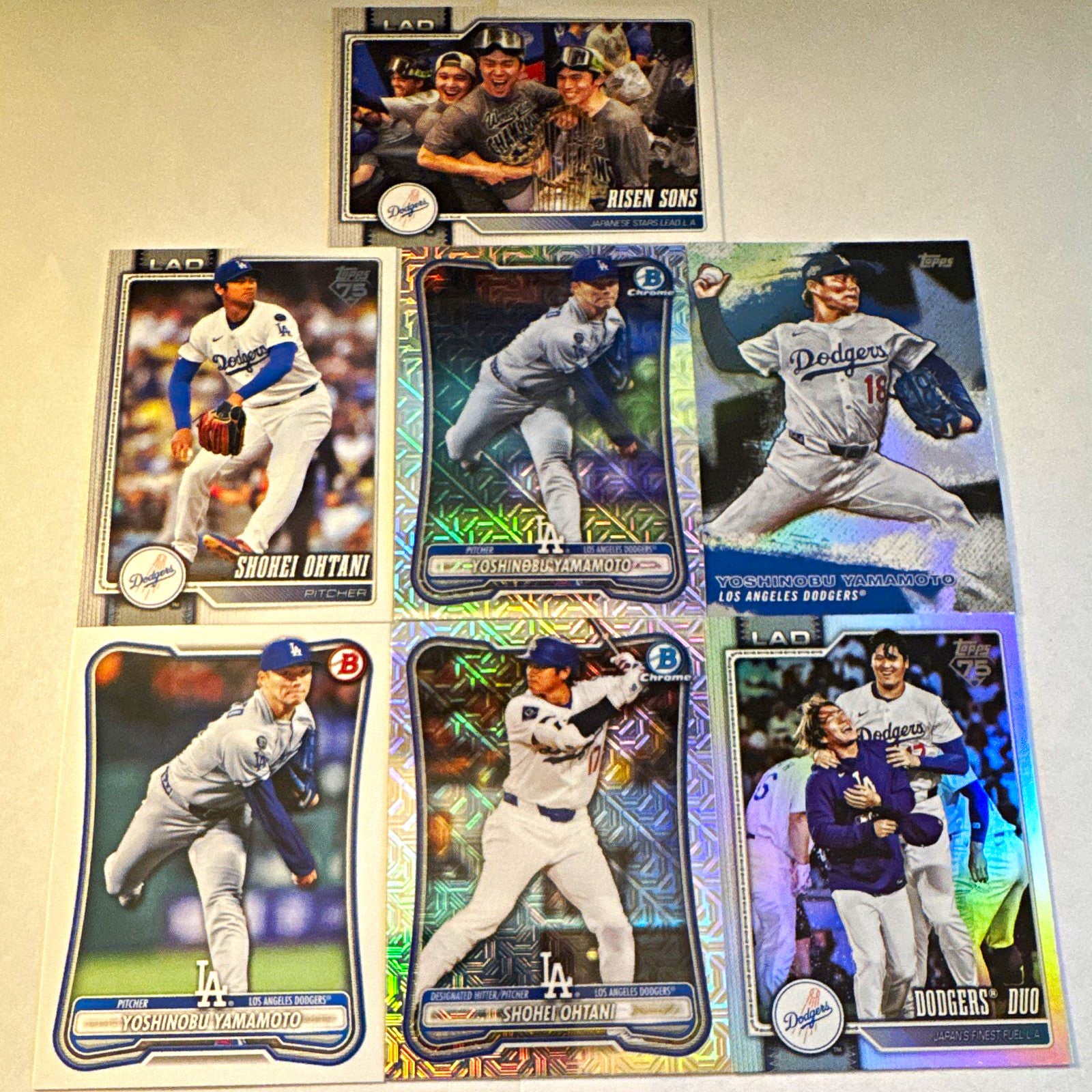 2025 Topps Bowman Shohei Ohtani Yoshinobu Yamamoto 7 Card Lot Mojo Dodgers