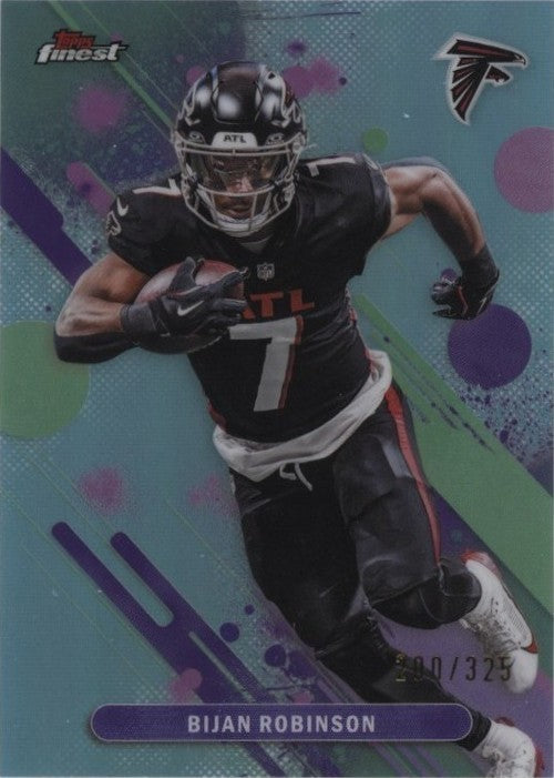 2025 Topps Finest - Common Bijan Robinson #69 Sky Blue Refractor /325