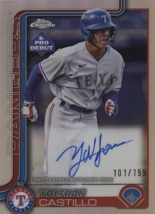 2025 Topps Pro Debut - Chrome Yolfran Castillo #PDC-51 Refractor Autographs /199