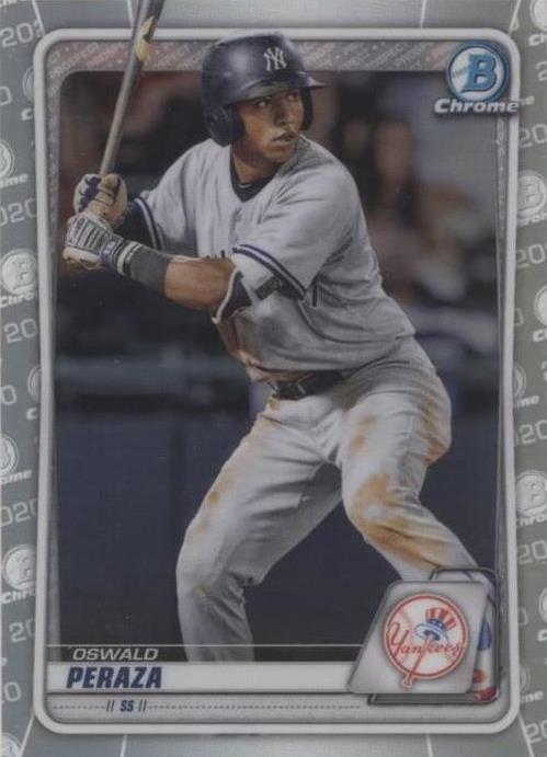 2020 Bowman Draft Oswald Peraza Chrome Refractor #BD-27 PSA 10 Yankees