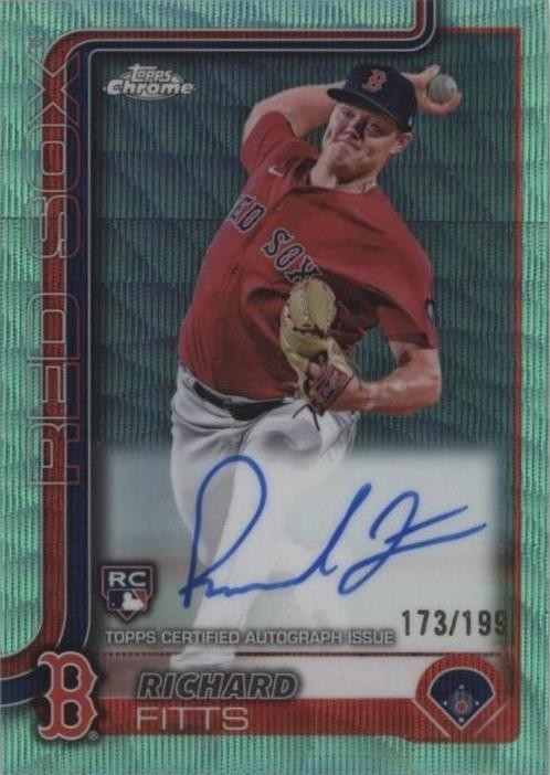 2025 Topps Chrome - Rookie Autographs Richard Fitts #RA-RF Aqua Wave...
